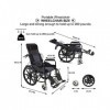 LSHTAR Fauteuil Roulant Manuel Pliable pour handicapés, Fauteuil hydraulique allongé avec accoudoir Amovible, Repose-Jambes é