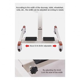 LSHTAR Ascenseur Patient pour Transfert à Domicile avec Coussin Moelleux, Chaise de Douche à Hauteur réglable avec roulettes