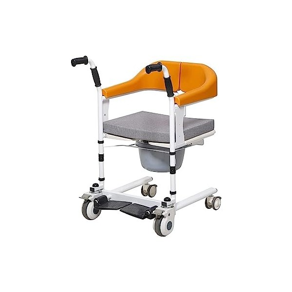 LSHTAR Fauteuil de Transfert de Patient Multifonctionnel, Fauteuil Roulant de Salle de Bain Portable avec siège divisé à 180 