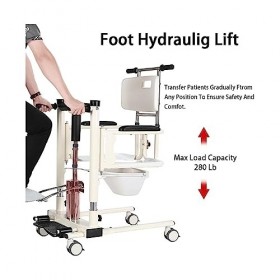 LSHTAR Commode de Chevet pour Fauteuil Roulant de Salle de Bain avec Bassin de lit, lève-Patient et Chaise de Transfert, élév