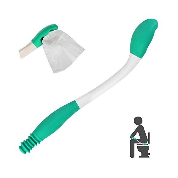 RMENOOR Essuie Fesse Aide aux Toilettes Pince pour Papier Toilette Sans Se Pencher Outils Ustensile de Toilette Poignée Silic