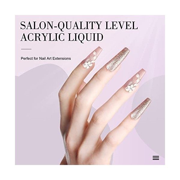 Saviland Liquide Acrylique pour Ongles, 60ml Liquide de Poudre Acrylique pour Ongles, Liquide de Porcelaine Ongle pour lExte