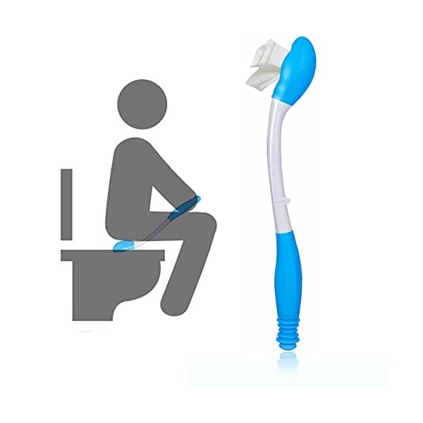 Outils daide à la toilette, essuie-glace de confort pliable à longue portée pour support de papier hygiénique avec poignée e