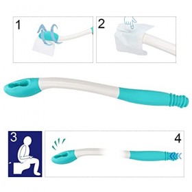 Outils Daide à la Toilette, Lingettes Confortables à Longue Portée, Aides à la Toilette Bottom Buddy, équipés Dautocollants