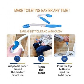 Joyzan Essuie Fesse Aide aux Toilettes Pince pour Papier Toilette, Pliable Porte Papier Hygiénique Support daide à lessuyag