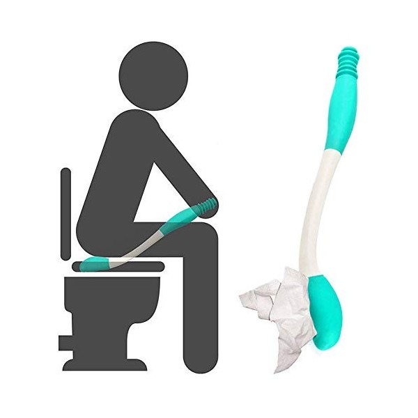 SoulQ Outils pour papier toilette, essuie-glace inférieur, poignée longue portée, support daide au confort et à lessuyage