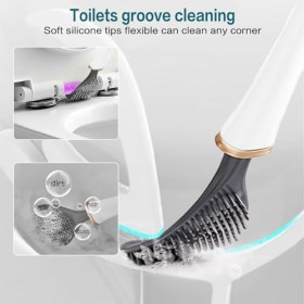 TeeDoo Flexible Toilettenbürste aus Brosse De Toilette, Brosse WC en Silicone, Brosse Toilette Silicone Plate,Brosse Toilette