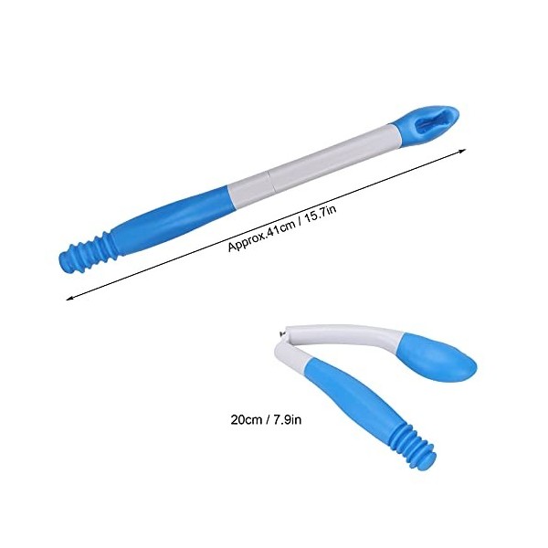 Aides à la Toilette Poignée pour Papier Toilette Essuie-glace Pliable pour Laide à la Toilette avec une Longue Portée et une