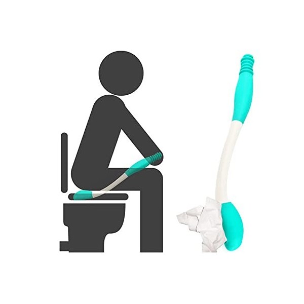 Toilettes à longue portée, nettoyage confortable à longue portée, étend votre portée de plus de 38,1 cm, poignées de papier t