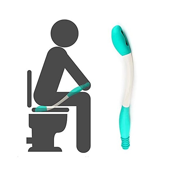 Outils de toilette, essuie-glace confortable avec poignée étendue, poignée rétractable, longue portée, pour papier toilette o