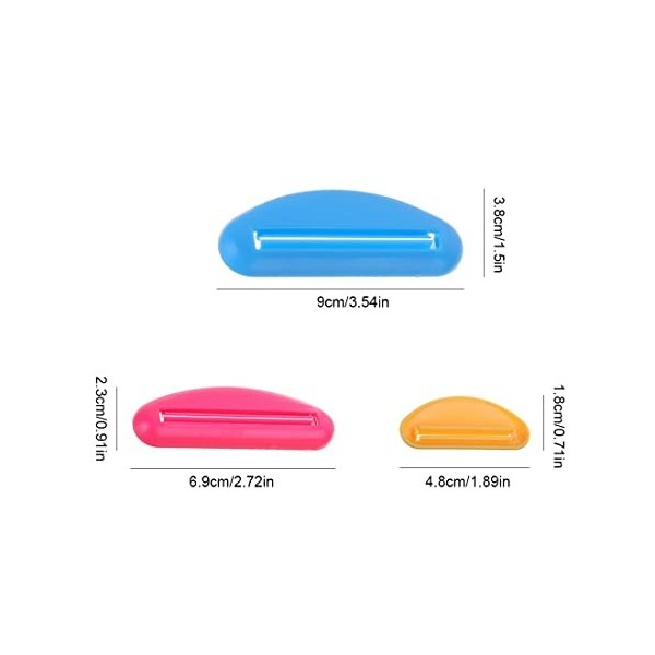 PLABBDPL Pinces à dentifrice en plastique de 3 tailles,6 pièces de distributeur de tube de dentifrice pour salle de bain,outi