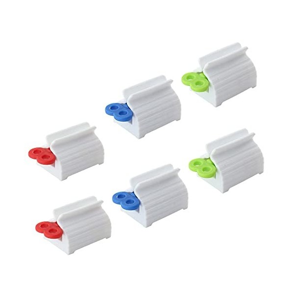 Lot de 6 presse-tubes dentifrice presseur pour dentifrice, crème hydratante et crème pour les mains 3 couleurs