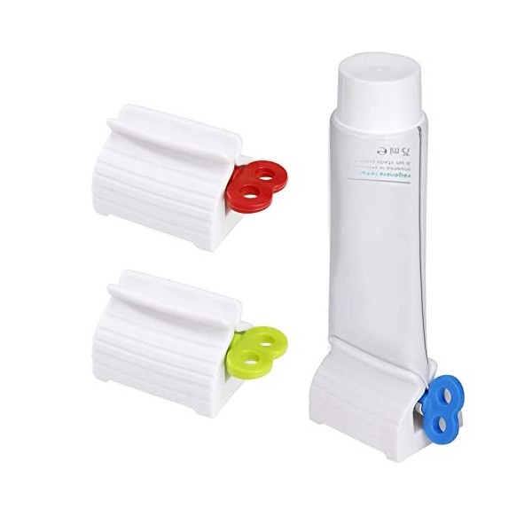 HREDZEO Presse Dentifrice,3 Pcs Distributeur de Dentifrice Dentifrice à Tube Roulant Plastique Presse Tubes Presse Tubes de D