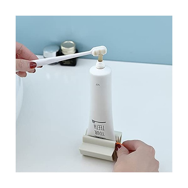 Dentifrice Squeezer,Forreen 6 pièces Porte Siège Dentifrice Pivoter Distributeur de Dentifrice Presse-Tube de Dentifrice Roll