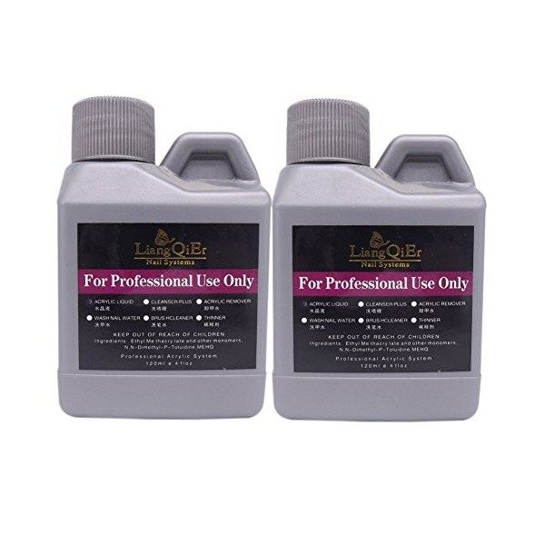 Warm Girl Lot de 2 flacons de liquide acrylique professionnel pour nail art 120 ml