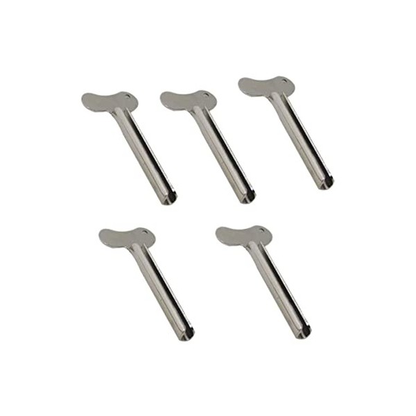 5pcs Tube Métallique Rouleau De Dentifrice Tube De Tube Enroulé Outil De Distributeur De Clé Dentaire Rouleau De Dentifrice, 