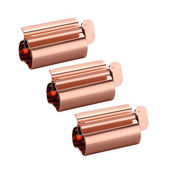 UDQYQ Lot de 3 presse-tubes en acier inoxydable pour dentifrice - Économiser du dentifrice - Tubes vides - En acier inoxydabl...