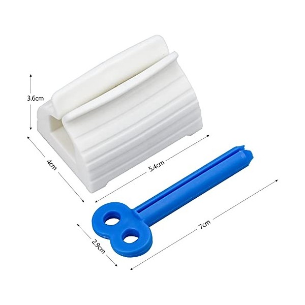 Lot de 3 presse-tubes de dentifrice, en plastique, 40 x 54 x 36 mm, rotation facile, rouleau de dentifrice, support de siège 