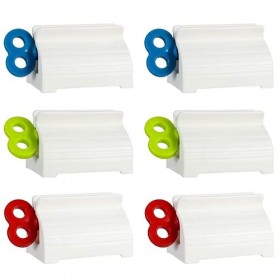 Lot de 6 distributeurs de dentifrice roulant, support de siège, presse-tube pour dentifrice, crèmes, pommade antibiotique, tu