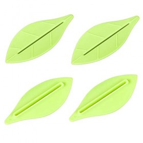 RAYNAG Lot de 4 distributeurs de dentifrice en plastique en forme de feuille pour la vie quotidienne