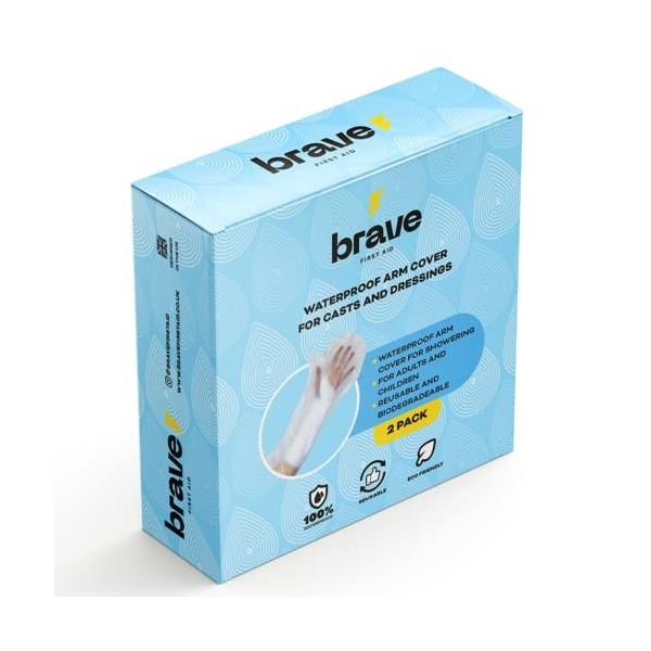 Brave First Aid Limbo Lot de 2 protections imperméables pour plâtre et pansement pour bras cassé, bandages | Adulte et enfant