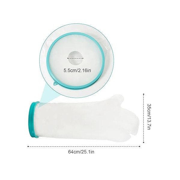 PEUTIER Couverture de Plâtre de Bras, Housses de Plâtre Imperméables pour Bras de Douche Adulte Bras Long Housse de Plâtre Br