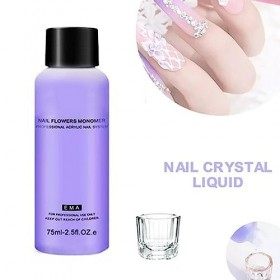 Ensemble liquide acrylique 75 ml – Monomère EMA amélioré pour ongles en acrylique | Adhésif puissant | Liquide monomère acryl