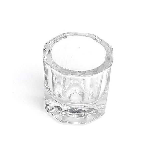 DAGESVGI Verre de cristal acrylique poudre liquide ongles tasse couvercle accessoires tasse conteneur outils ongles manucure 