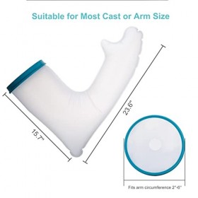 Bras De Couverture De Plâtre étanche Pour Douche, Protection De Bain Bras Long 60 Cm De Long PP Colle Silicone Bleu Pvc Cercl
