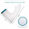 Bras De Couverture De Plâtre étanche Pour Douche, Protection De Bain Bras Long 60 Cm De Long PP Colle Silicone Bleu Pvc Cercl