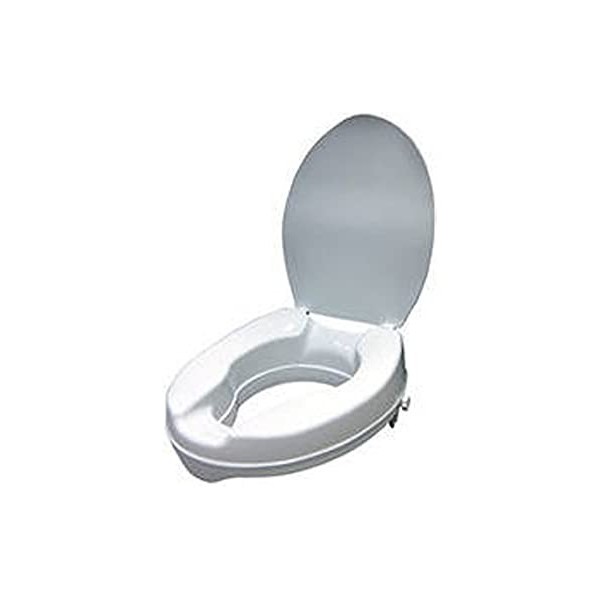 W.w.o. 1006 Siège de toilette, élévateur avec couvercle, 15 cm de hauteur, blanc, unisexe