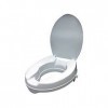 W.w.o. 1006 Siège de toilette, élévateur avec couvercle, 15 cm de hauteur, blanc, unisexe