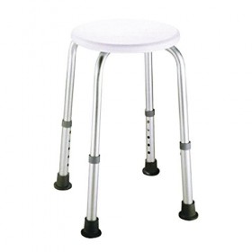 W.w.o. 1021 – Banc rond Polyban avec dossier, 37 – 53 cm, réglage hauteur, blanc, unisexe