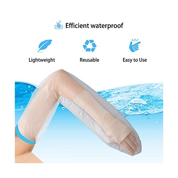 Protège Platre Protection Étanche pour Bras Adulte, Protection Étanche pour Platre, Protection Impermeable pour Douche pour G