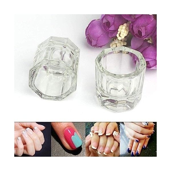 Cristal Verre Acrylique Acrylique Poudre Liquide Ongle Coupe Dappen Plat Couvercle Bol Coupe Ongles Femmes Outils Équipement