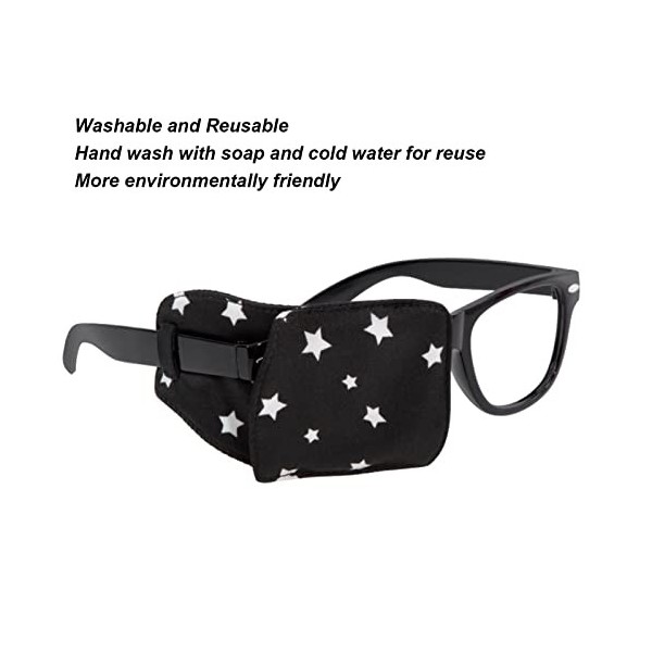 Lazy Eye Glass Cover, un Pansement en Verre Lavable contre le Stress pour les Enfants Fond noir pour enfants 