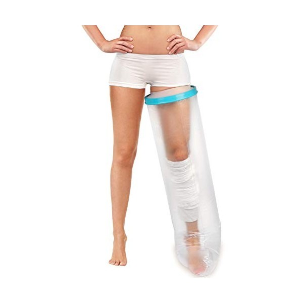 Yosoo Health Gear Protège-plâtre Jambe pour Adulte 100% Étanche, Réutilisable Protections pour Plâtre, Gardant Plâtre et de B