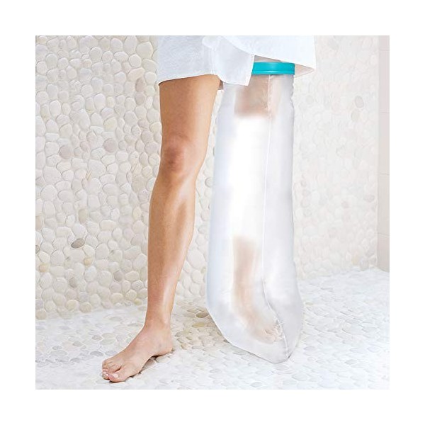 Housse de protection étanche pour les jambes pour adultes - Protection contre les plaies - Pour maintenir le bandage au sec -