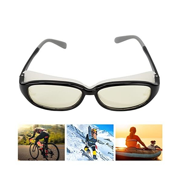 Naroote Lunettes de sécurité, Verres Jaunes Clairs Durables TR90 Anti-buée Salive Lunettes de Soleil de Cyclisme pour la Cond