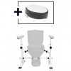 KMINA - Rehausseur WC Adulte + Cadre de Toilette Pack , Barre dAppui WC Handicapé avec Rehausseur Toilette Adulte Mousse, B