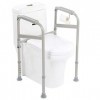 Cadre de Sécurité de Toilettes, Barre dAppui pour WC Réglable Cadre de Toilettes Robuste et Durable en Acier au Carbone pour