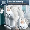 Tubiaz Support de toilettes mobile avec panier de rangement, support de WC réglable en hauteur, charge maximale de 140 kg, su