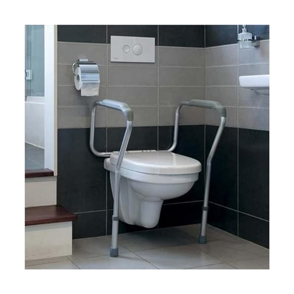 Cadre de toilettes sécurisé Liddy - 62 à 74 cm - Blanc