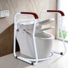 Ejoyous 62 x55 x 67cm Cadre de Toilettes, Durable Robuste Barre dAppui pour Cadre de Toilette avec Main Courante en Bois Mas