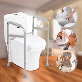 Cadre de Toilette Réglable,Sécurité Aide Au Support de Toilette Barre dAppui pour WC Barre Toilette pour Convient aux Femmes