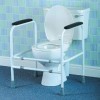 Cadre de toilettes Homecraft réglable en aluminium, barres dappui rembourrées pour toilettes, à hauteur réglable, aide pour 