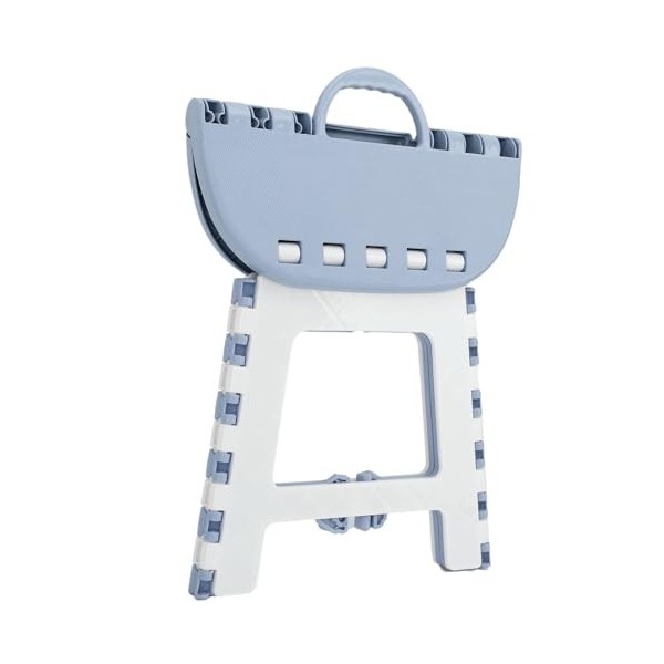 Zerodis Escabeau Pliant, Escabeau Pliant Spacieux pour Le Camping Gris Bleu 