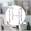 Support de toilettes réglable avec main courante antidérapante - Pour toilettes familiales, salles de bains, hôpitaux, maison