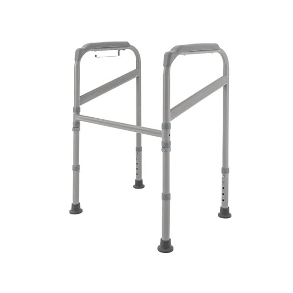 Bollomgy Support de toilettes en acier au carbone - Hauteur réglable - Sans perçage - Pour personnes âgées, jusquà 200 kg