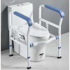 Rail De Sécurité pour Toilettes Autonome – Cadre De Sécurité pour Toilettes en Acier Au Carbone avec Double Clip Rotatif, Bar